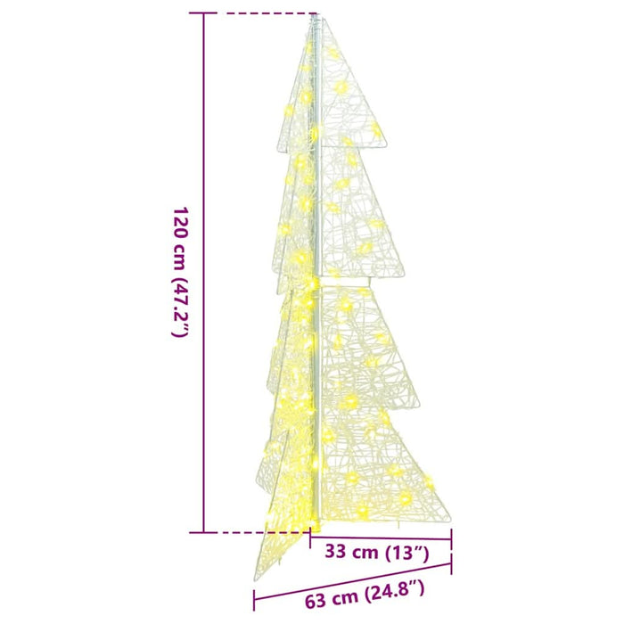 Brad de Crăciun cu 100 LED Alb cald 120 cm Acril - WALTI WALTI