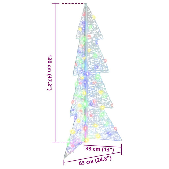 Brad de Crăciun cu 100 LED Multicolour 120 cm Acril - WALTI WALTI