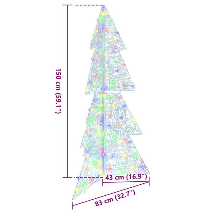 Brad de Crăciun cu 160 LED Multicolour 150 cm Acril - WALTI WALTI