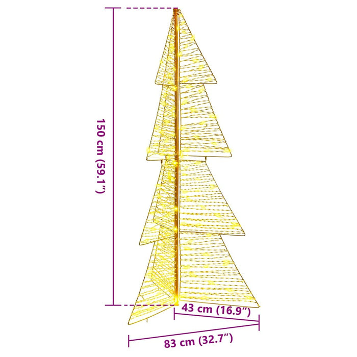 Brad de Crăciun cu 160 LED Alb cald 150 cm PET - WALTI WALTI