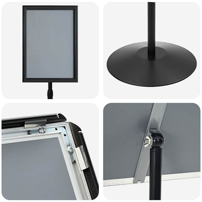 Suport poster tip pedestal Argintiu a3 PVC și Oțel - WALTI WALTI