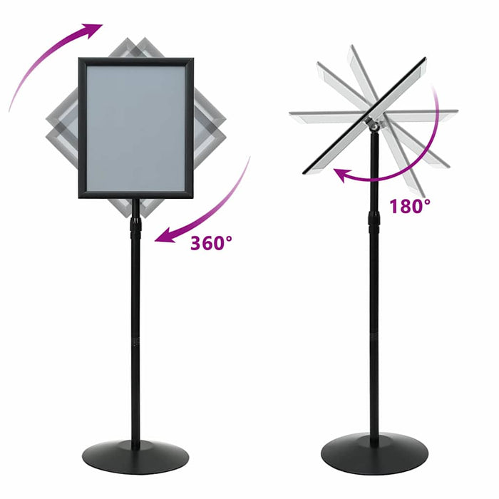 Suport poster tip pedestal Argintiu a3 PVC și Oțel - WALTI WALTI