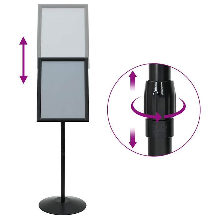Suport poster tip pedestal Argintiu a3 PVC și Oțel - WALTI WALTI