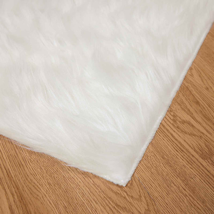 Covor din Lână Faux Tafalla Alb 80 x 150 cm Poliester - WALTI WALTI