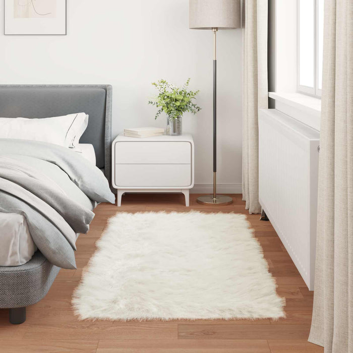 Covor din Lână Faux Tafalla Alb 80 x 150 cm Poliester - WALTI WALTI