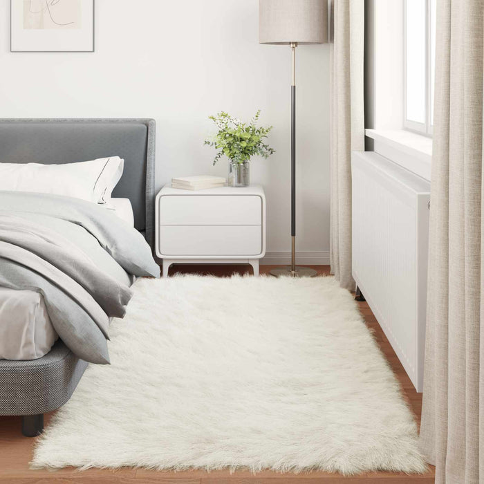 Covor din Lână Faux Tafalla Alb 80 x 200 cm Poliester - WALTI WALTI