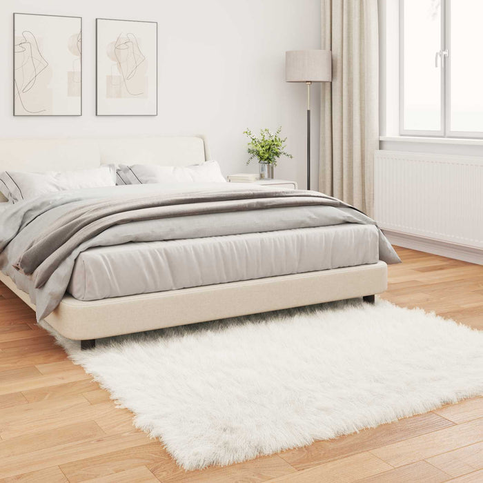 Covor din Lână Faux Tafalla Alb 120 x 120 cm Poliester - WALTI WALTI