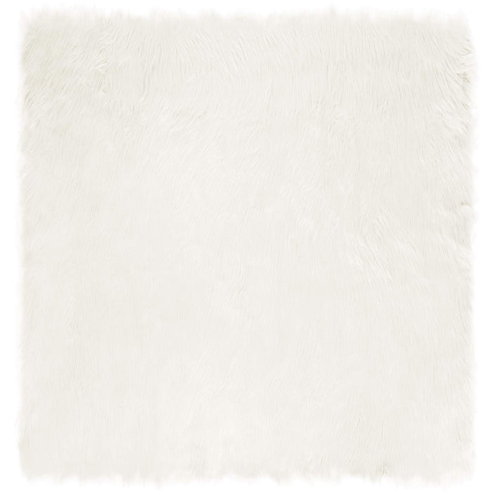 Covor din Lână Faux Tafalla Alb 120 x 120 cm Poliester - WALTI WALTI