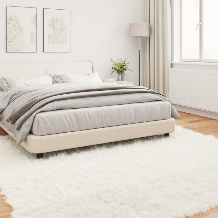 Covor din Lână Faux Tafalla Alb 200 x 200 cm Poliester - WALTI WALTI