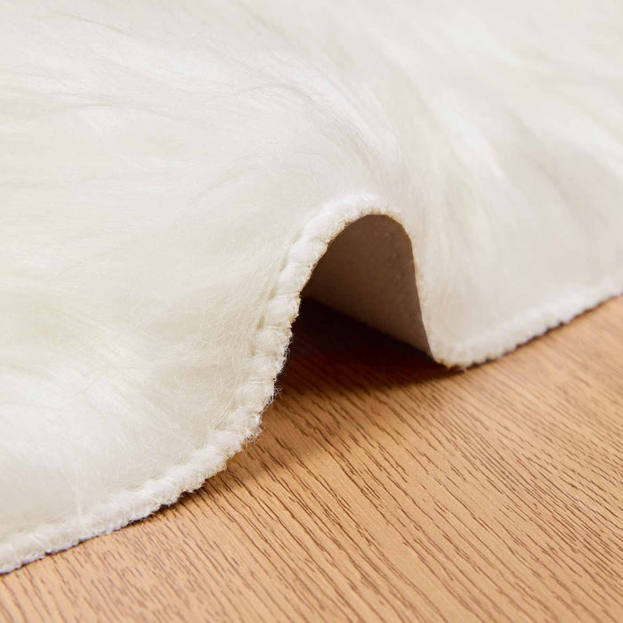 Covor din Lână Faux Tafalla Alb Ø 200 cm Poliester - WALTI WALTI
