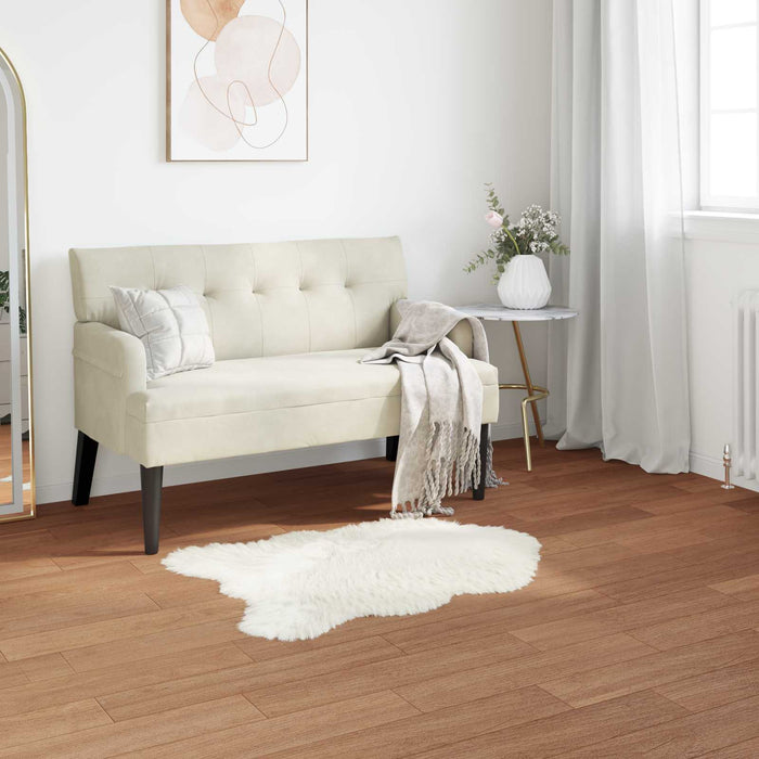 Covor din Lână Faux Tafalla Alb 60 x 90 cm Poliester - WALTI WALTI