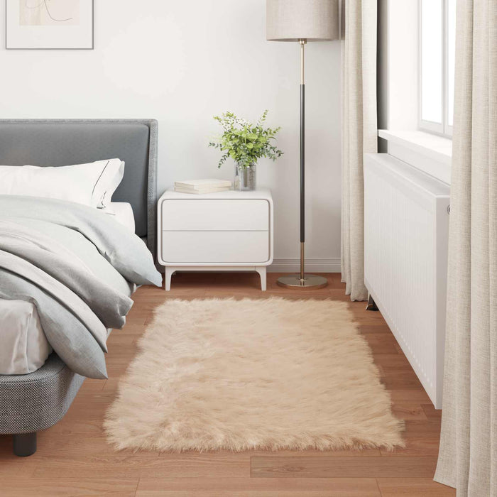 Covor din Lână Faux Tafalla Bej 60 x 110 cm Poliester - WALTI WALTI