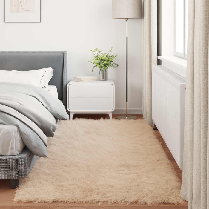 Covor din Lână Faux Tafalla Bej 100 x 200 cm Poliester - WALTI WALTI