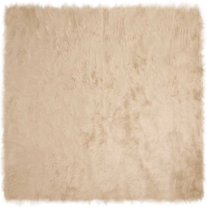 Covor din Lână Faux Tafalla Bej 160 x 160 cm Poliester - WALTI WALTI