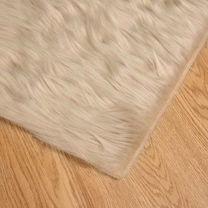 Covor din Lână Faux Tafalla Bej 200 x 200 cm Poliester - WALTI WALTI