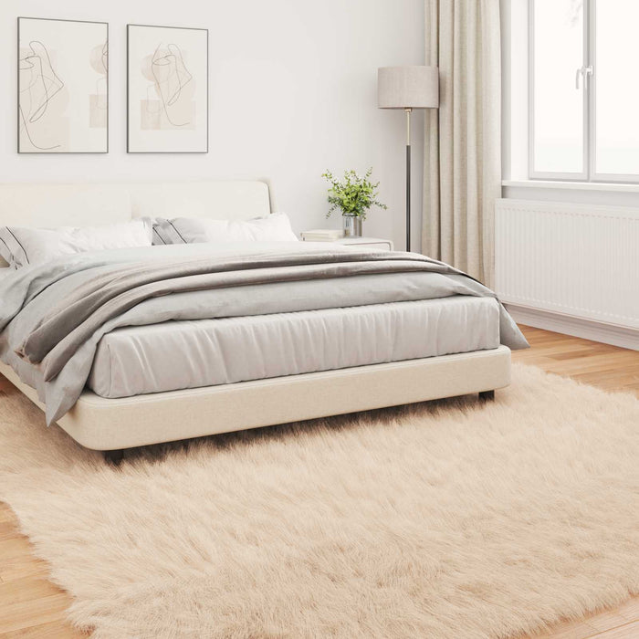 Covor din Lână Faux Tafalla Bej 200 x 200 cm Poliester - WALTI WALTI