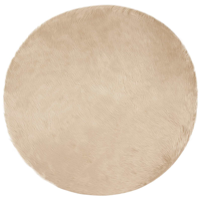 Covor din Lână Faux Tafalla Bej Ø 80 cm Poliester - WALTI WALTI