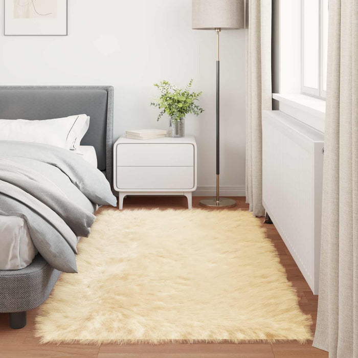 Covor din Lână Faux Tafalla Crem 80 x 200 cm Poliester - WALTI WALTI