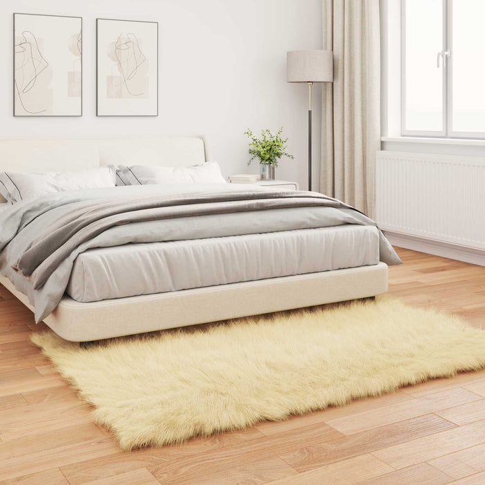 Covor din Lână Faux Tafalla Crem 140 x 200 cm Poliester - WALTI WALTI