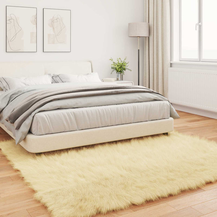Covor din Lână Faux Tafalla Crem 200 x 200 cm Poliester - WALTI WALTI