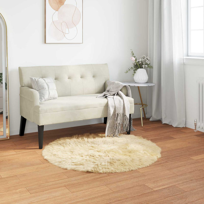 Covor din Lână Faux Tafalla Crem Ø 100 cm Poliester - WALTI WALTI
