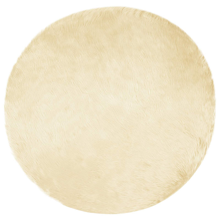 Covor din Lână Faux Tafalla Crem Ø 160 cm Poliester - WALTI WALTI