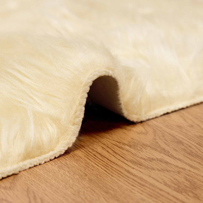 Covor din Lână Faux Tafalla Crem Ø 200 cm Poliester - WALTI WALTI