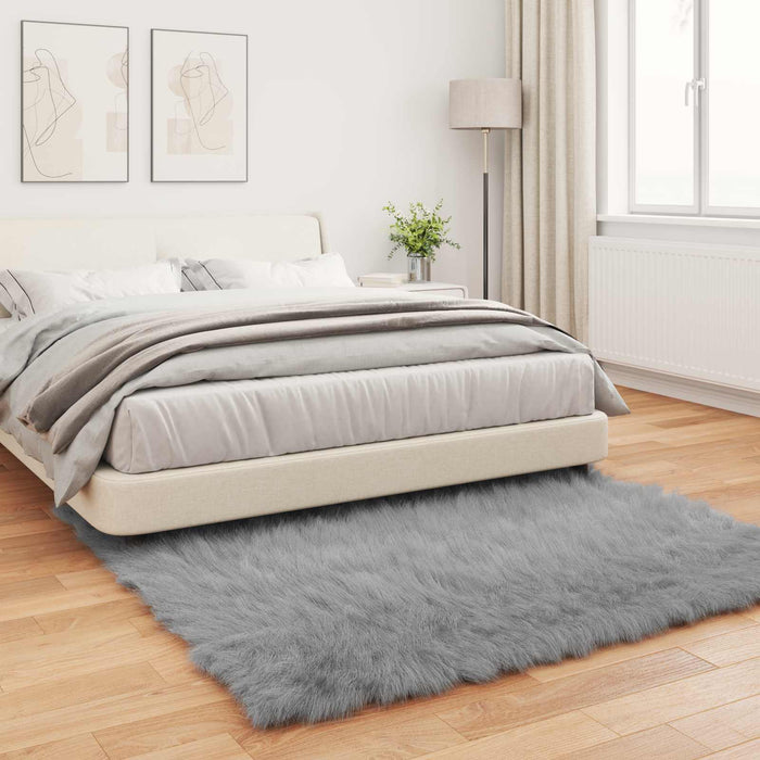 Covor din Lână Faux Tafalla Gri 120 x 120 cm Poliester - WALTI WALTI