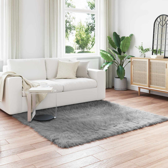 Covor din Lână Faux Tafalla Gri 160 x 160 cm Poliester - WALTI WALTI