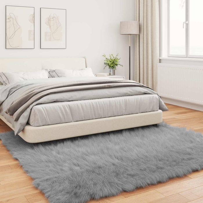 Covor din Lână Faux Tafalla Gri 200 x 200 cm Poliester - WALTI WALTI