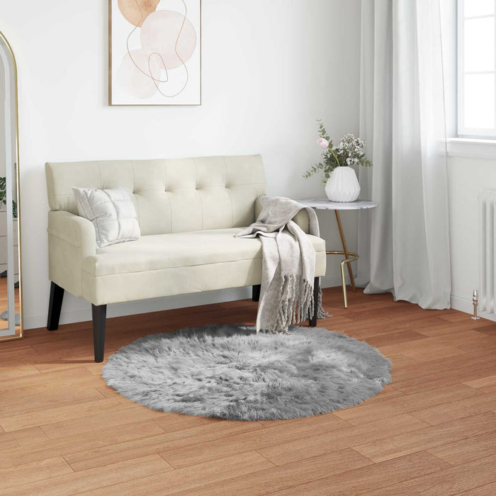 Covor din Lână Faux Tafalla Gri Ø 120 cm Poliester - WALTI WALTI