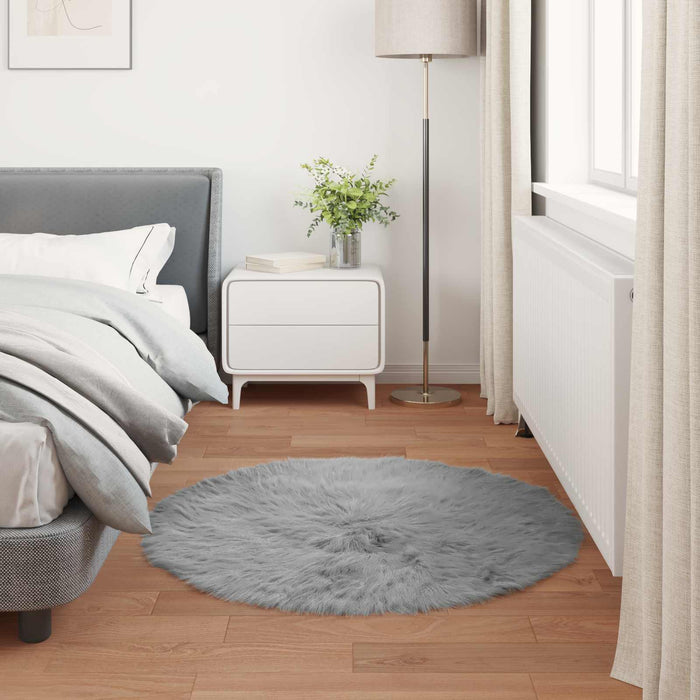 Covor din Lână Faux Tafalla Gri Ø 120 cm Poliester - WALTI WALTI