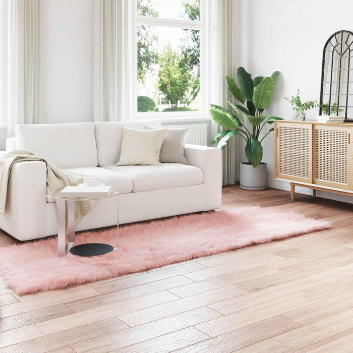 Covor din Lână Faux Tafalla Roz 80 x 250 cm Poliester - WALTI WALTI