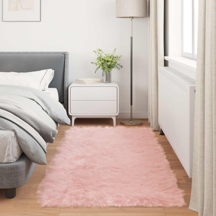 Covor din Lână Faux Tafalla Roz 100 x 200 cm Poliester - WALTI WALTI