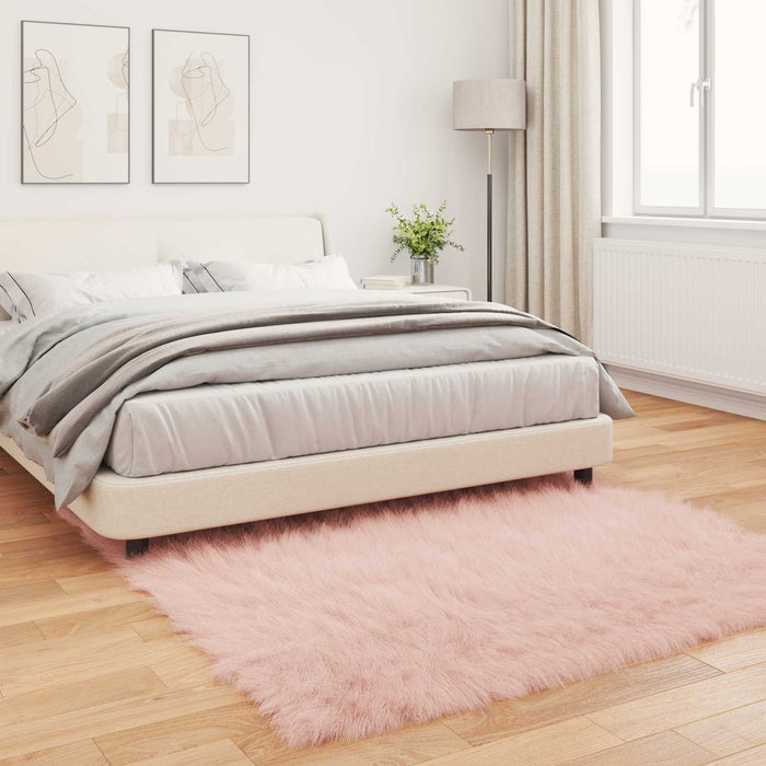 Covor din Lână Faux Tafalla Roz 160 x 160 cm Poliester - WALTI WALTI