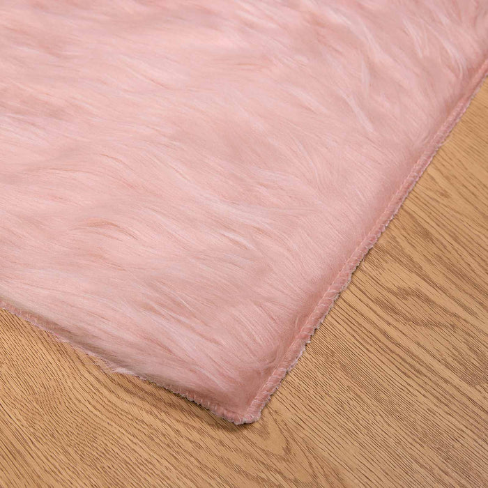 Covor din Lână Faux Tafalla Roz 200 x 200 cm Poliester - WALTI WALTI