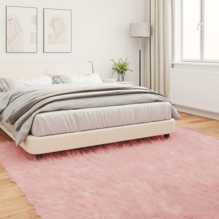 Covor din Lână Faux Tafalla Roz 200 x 200 cm Poliester - WALTI WALTI