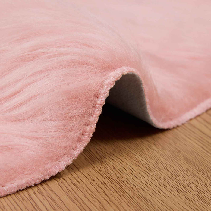 Covor din Lână Faux Tafalla Roz Ø 200 cm Poliester - WALTI WALTI