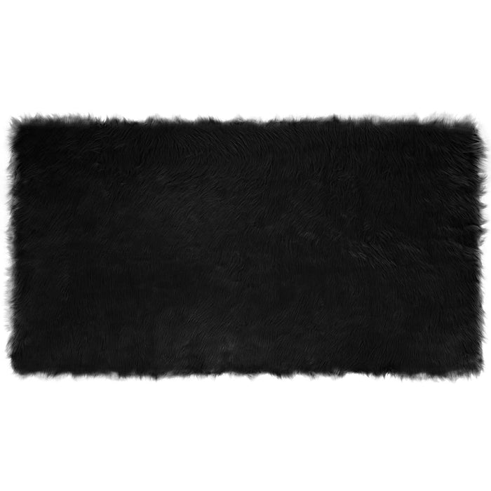 Covor din Lână Faux Tafalla Negru 60 x 110 cm Poliester - WALTI WALTI
