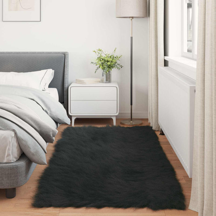 Covor din Lână Faux Tafalla Negru 80 x 200 cm Poliester - WALTI WALTI