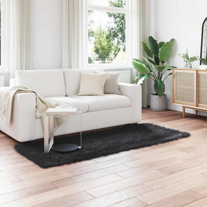 Covor din Lână Faux Tafalla Negru 100 x 200 cm Poliester - WALTI WALTI