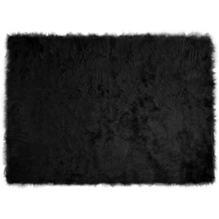 Covor din Lână Faux Tafalla Negru 120 x 170 cm Poliester - WALTI WALTI