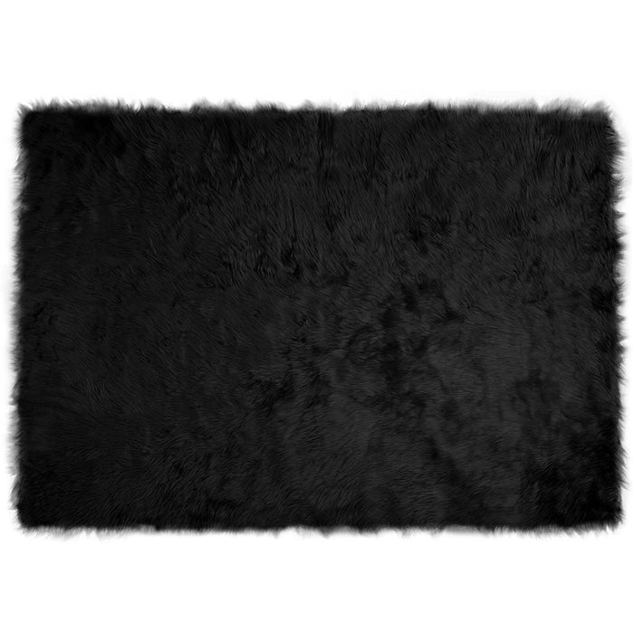 Covor din Lână Faux Tafalla Negru 140 x 200 cm Poliester - WALTI WALTI
