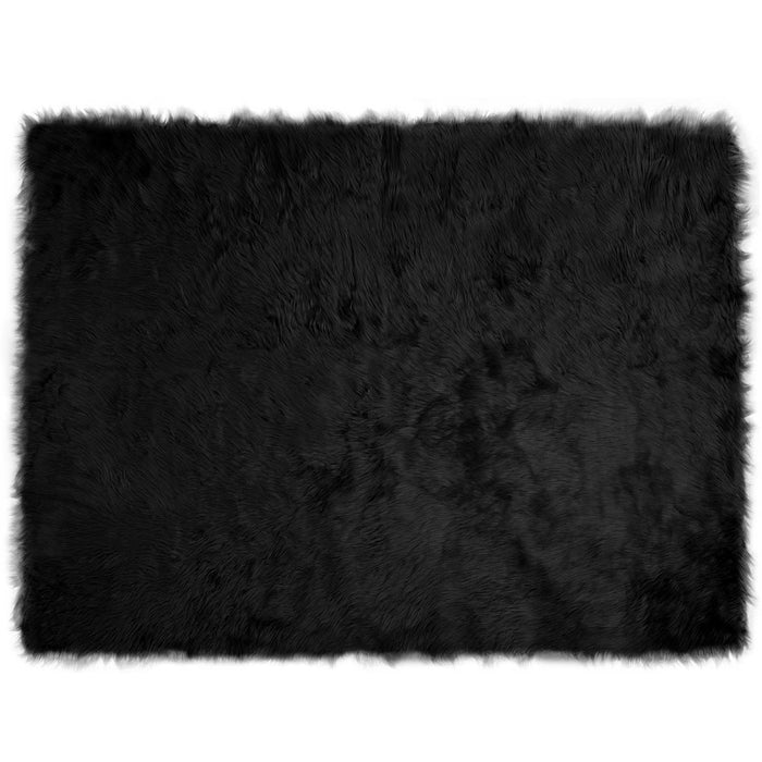 Covor din Lână Faux Tafalla Negru 160 x 230 cm Poliester - WALTI WALTI