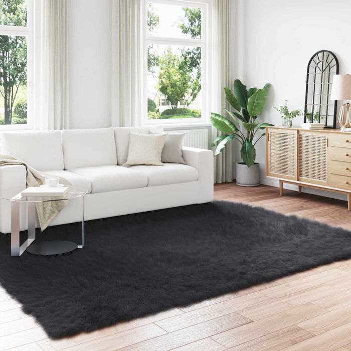 Covor din Lână Faux Tafalla Negru 240 x 340 cm Poliester - WALTI WALTI