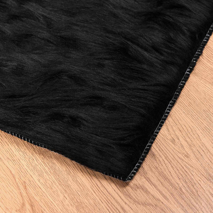 Covor din Lână Faux Tafalla Negru 200 x 200 cm Poliester - WALTI WALTI
