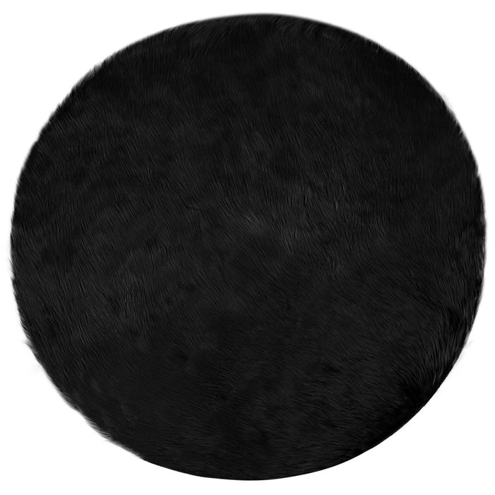 Covor din Lână Faux Tafalla Negru Ø 80 cm Poliester - WALTI WALTI