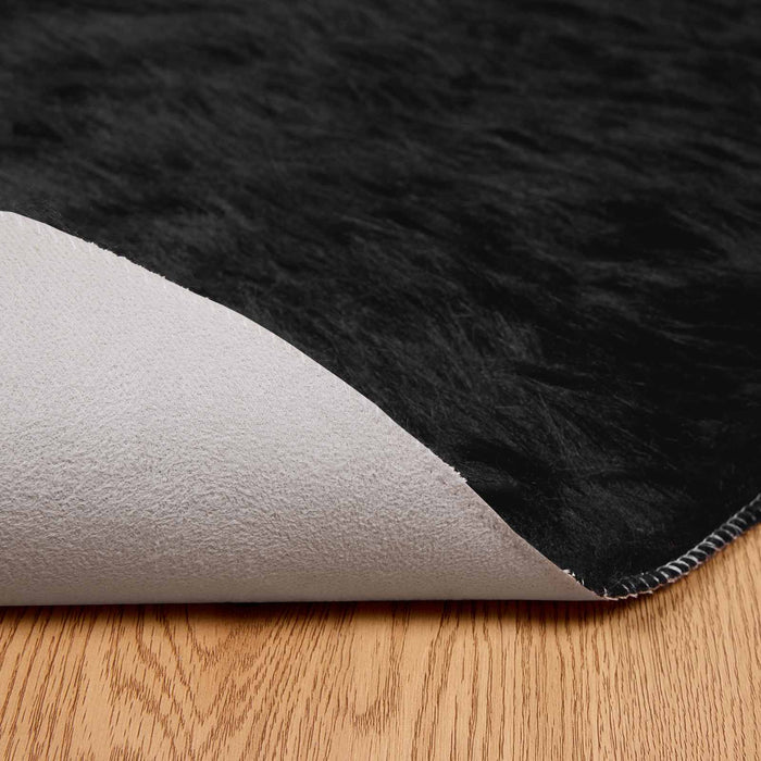 Covor din Lână Faux Tafalla Negru Ø 120 cm Poliester - WALTI WALTI