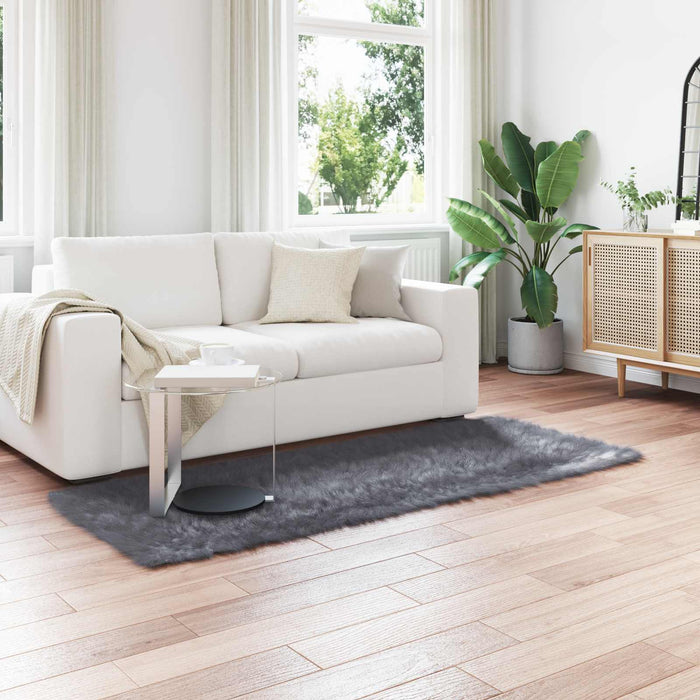 Covor din Lână Faux Tafalla Antracit 80 x 200 cm Poliester - WALTI WALTI
