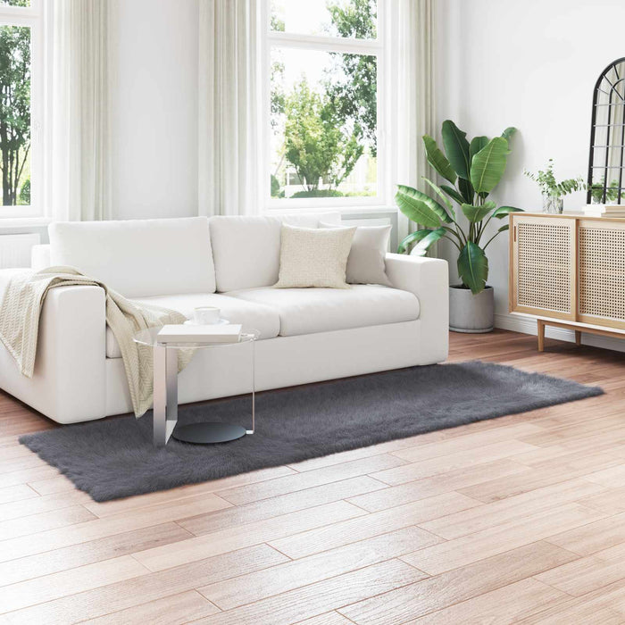 Covor din Lână Faux Tafalla Antracit 80 x 250 cm Poliester - WALTI WALTI